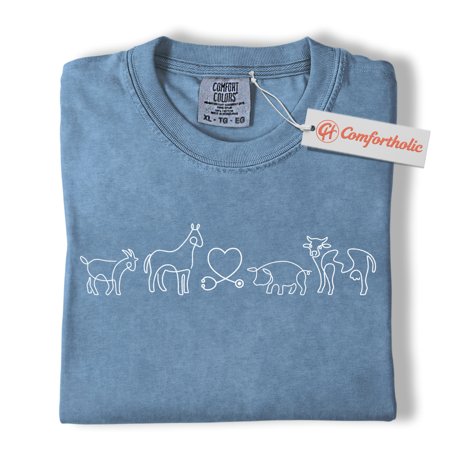 Vet Tech Shirt, Country Veterinarian Tee, Farm Animal Line Art T-Shirt, Veterinary Comfort Colors Shirt - Image 17
