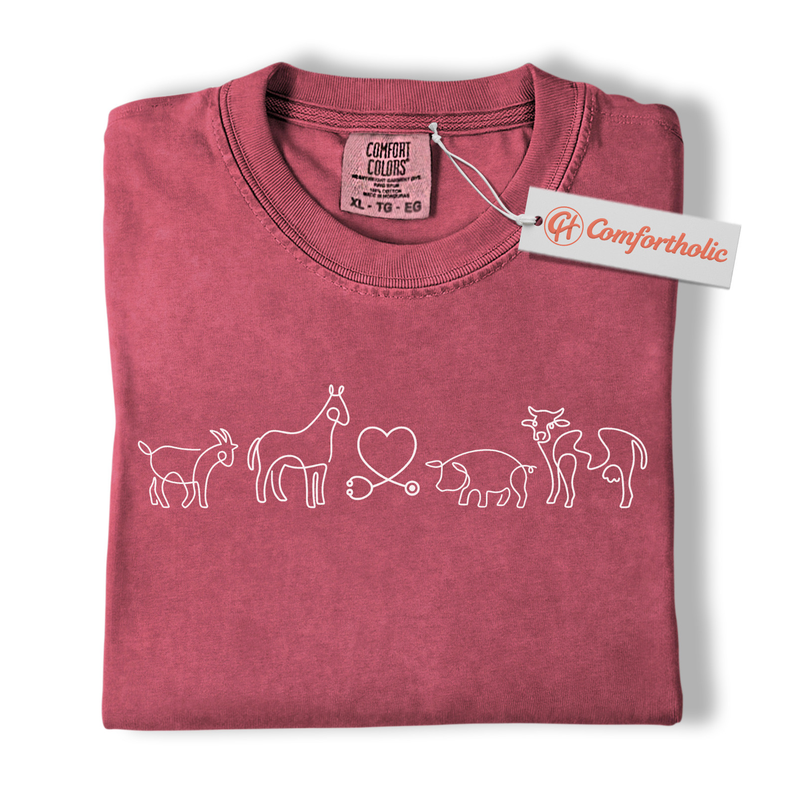 Vet Tech Shirt, Country Veterinarian Tee, Farm Animal Line Art T-Shirt, Veterinary Comfort Colors Shirt - Image 18