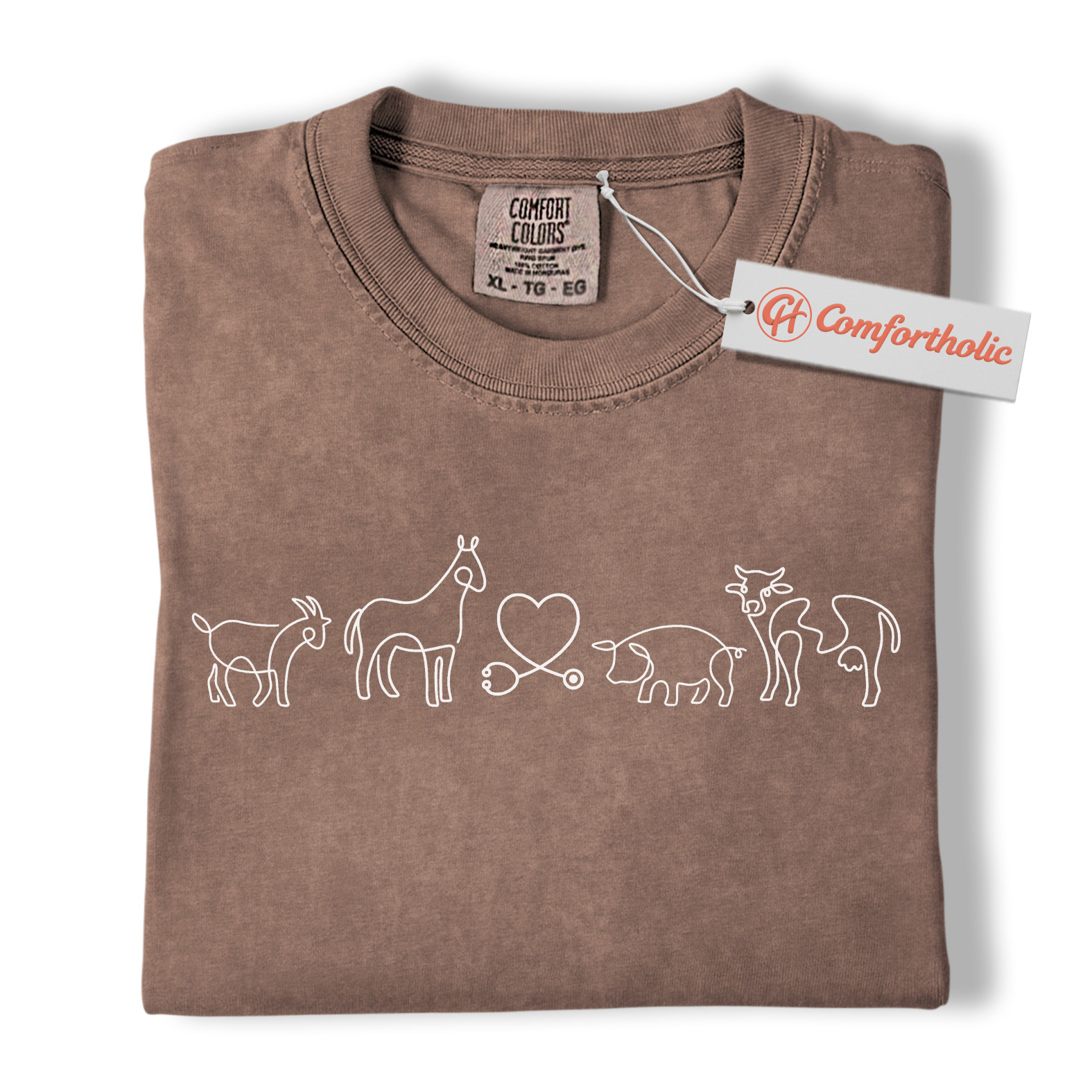 Vet Tech Shirt, Country Veterinarian Tee, Farm Animal Line Art T-Shirt, Veterinary Comfort Colors Shirt - Image 19