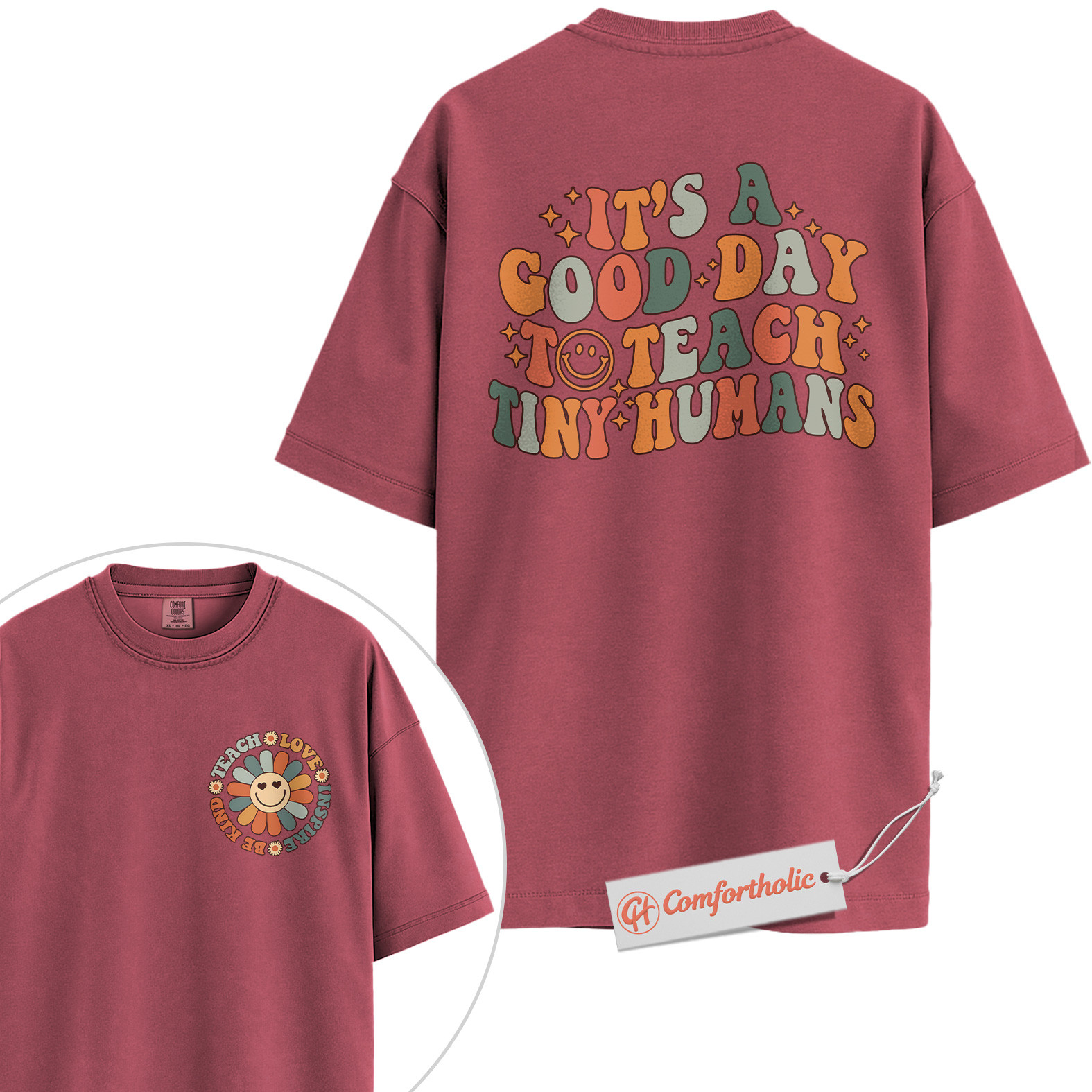 It's a Good Day to Teach Tiny Humans Shirt, Preschool Teacher Shirt, Back to School Shirt, Kindergarten Shirt, Comfort Colors Shirt 2-Sided - Image 18