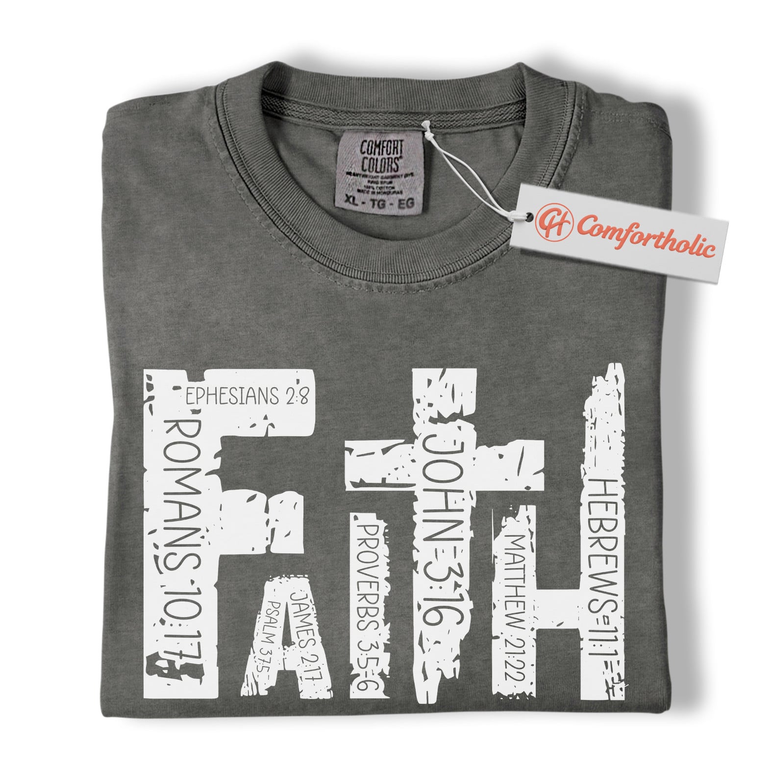 Bible Verse Faith Shirt, Christian Scripture Shirt, Religious Cross Shirt, Inspirational Comfort Colors Shirt
