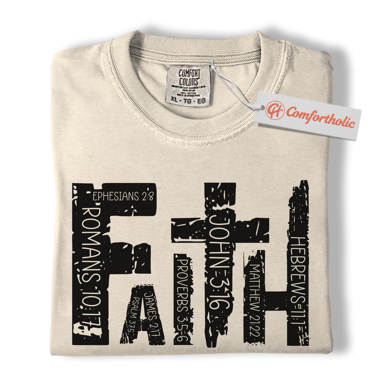 Bible Verse Faith Shirt, Christian Scripture Shirt, Religious Cross Shirt, Inspirational Comfort Colors Shirt - Image 3