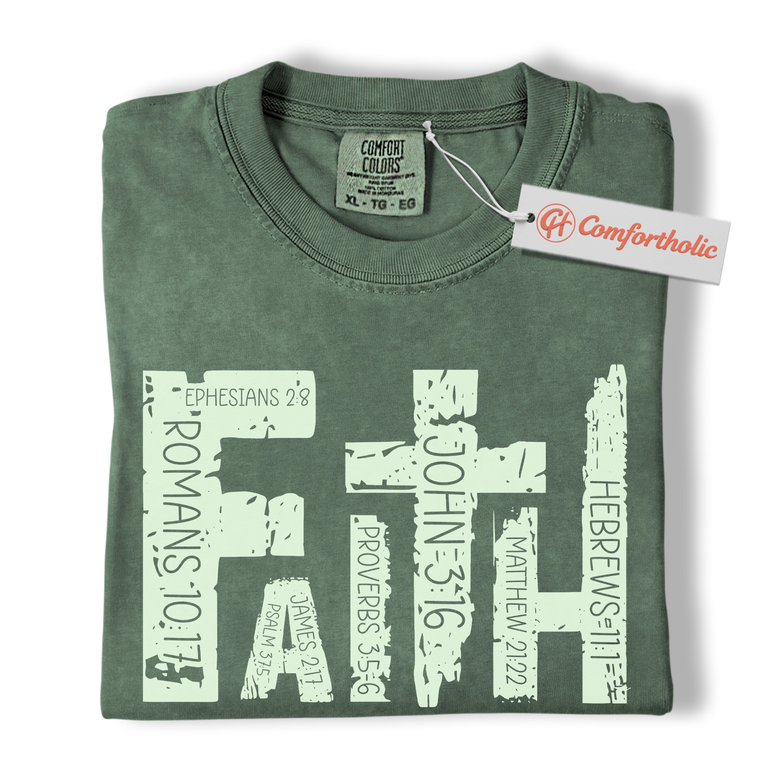 Bible Verse Faith Shirt, Christian Scripture Shirt, Religious Cross Shirt, Inspirational Comfort Colors Shirt - Image 2