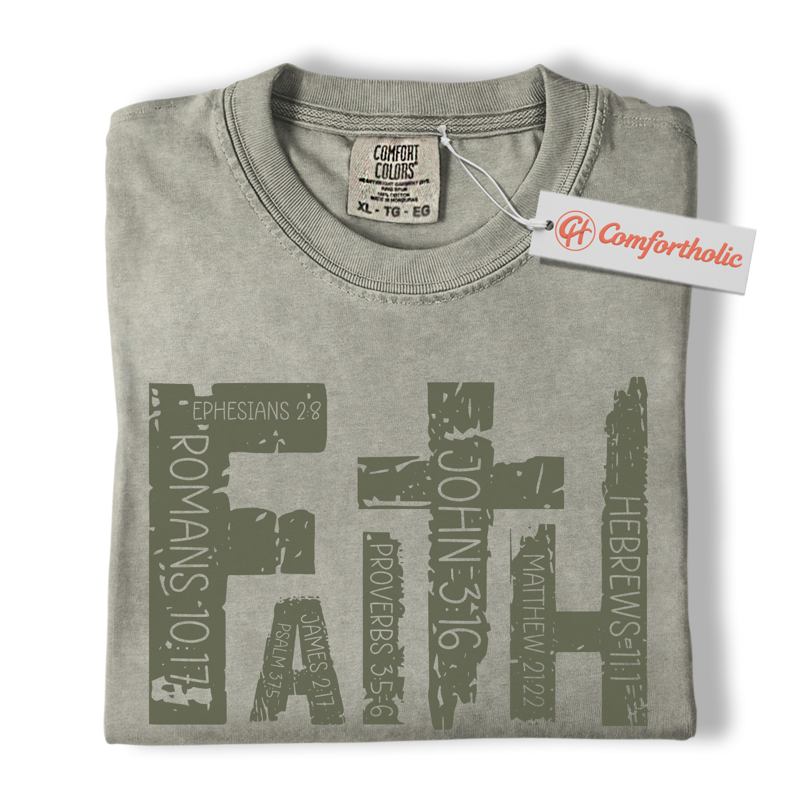 Bible Verse Faith Shirt, Christian Scripture Shirt, Religious Cross Shirt, Inspirational Comfort Colors Shirt - Image 7