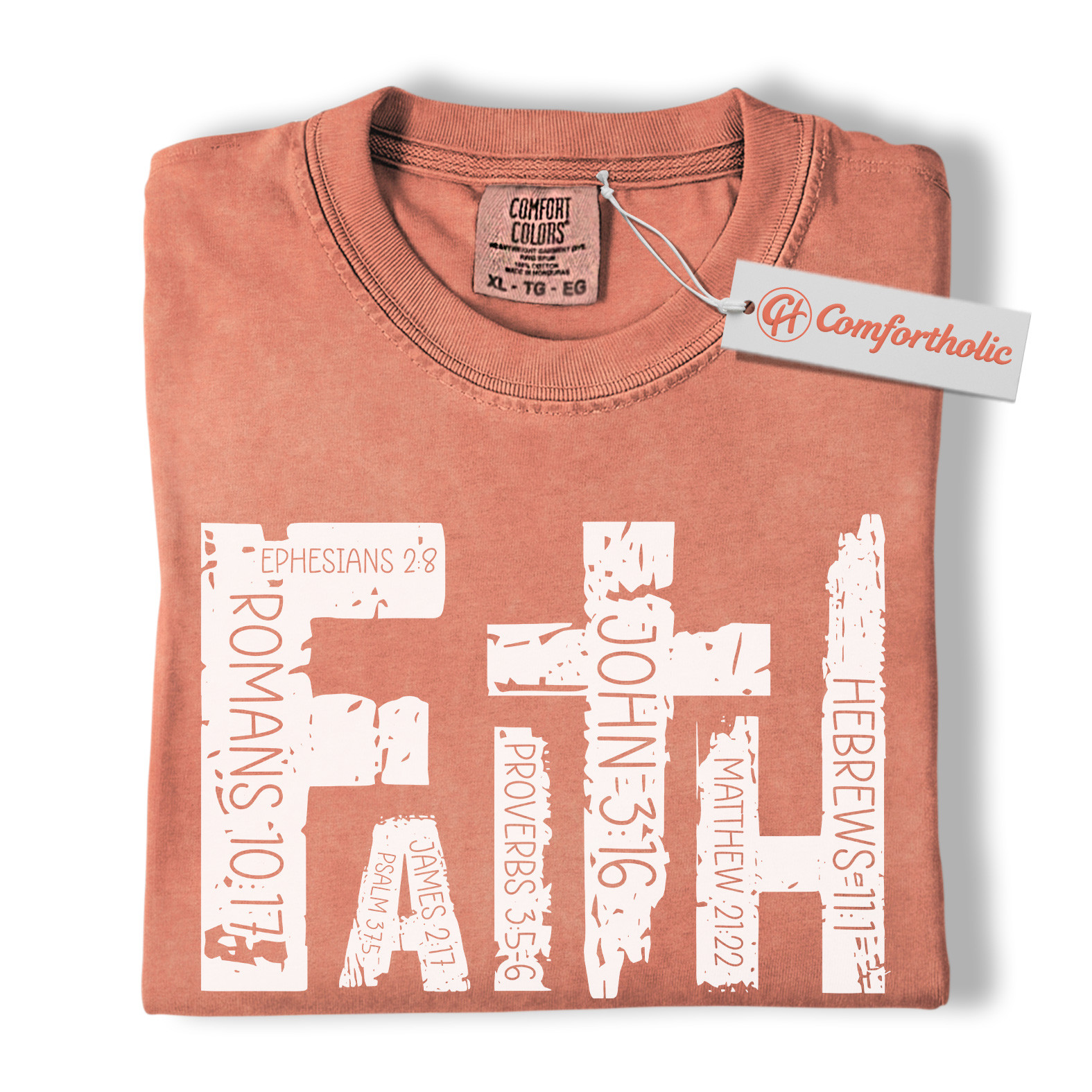Bible Verse Faith Shirt, Christian Scripture Shirt, Religious Cross Shirt, Inspirational Comfort Colors Shirt - Image 8