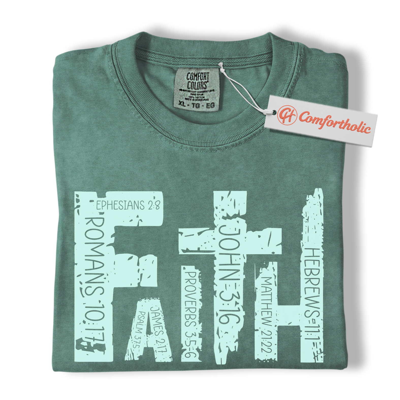 Bible Verse Faith Shirt, Christian Scripture Shirt, Religious Cross Shirt, Inspirational Comfort Colors Shirt - Image 11