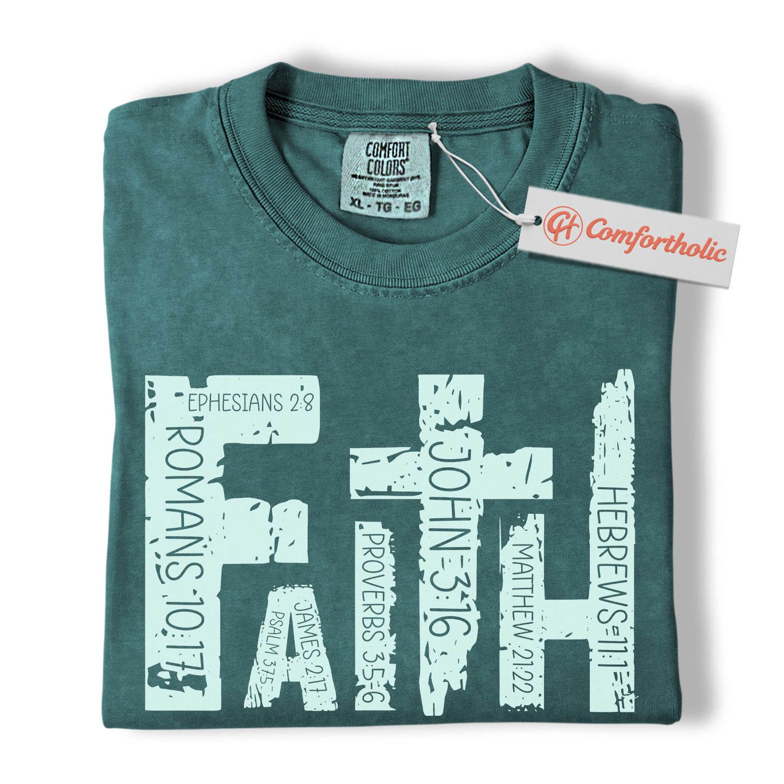 Bible Verse Faith Shirt, Christian Scripture Shirt, Religious Cross Shirt, Inspirational Comfort Colors Shirt - Image 12