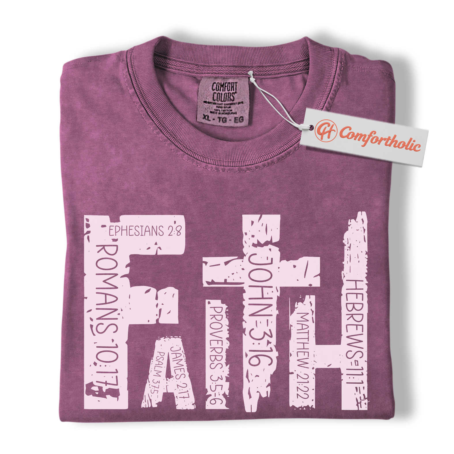 Bible Verse Faith Shirt, Christian Scripture Shirt, Religious Cross Shirt, Inspirational Comfort Colors Shirt - Image 4