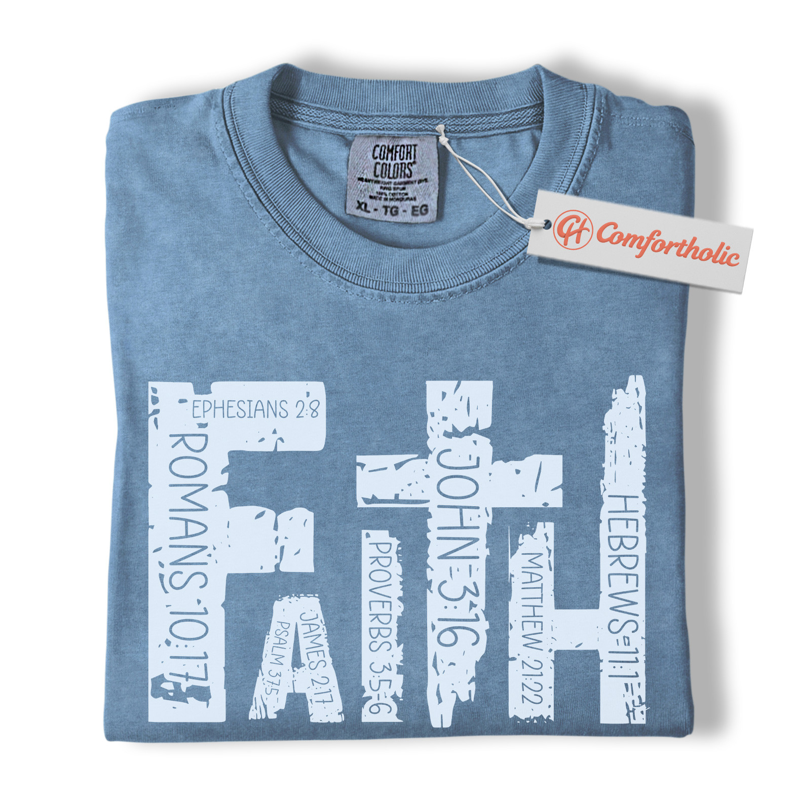 Bible Verse Faith Shirt, Christian Scripture Shirt, Religious Cross Shirt, Inspirational Comfort Colors Shirt - Image 17