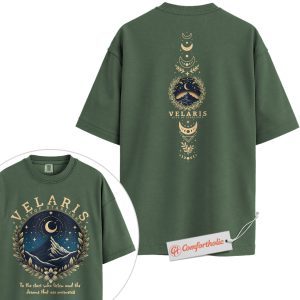 Velaris Shirt, City of Starlight Shirt, ACOTAR Shirt, Fantasy Moon & Mountain Graphic Shirt, Book Lover Comfort Colors Shirt 2-Sided