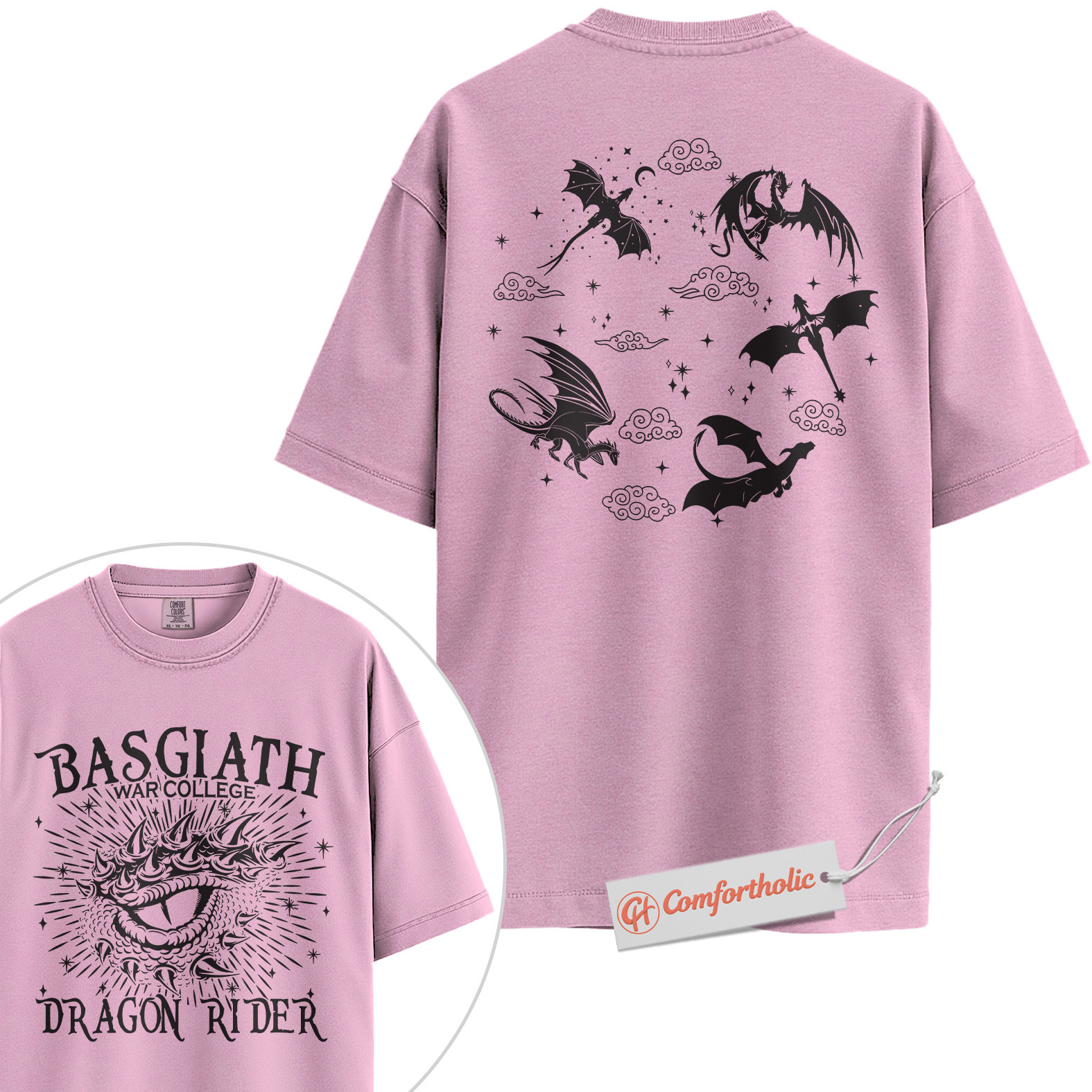 Fourth Wing Shirt, Basgiath War College Shirt, Dragon Rider Shirt, Fantasy Book Lover Comfort Colors Shirt 2-Sided - Image 9