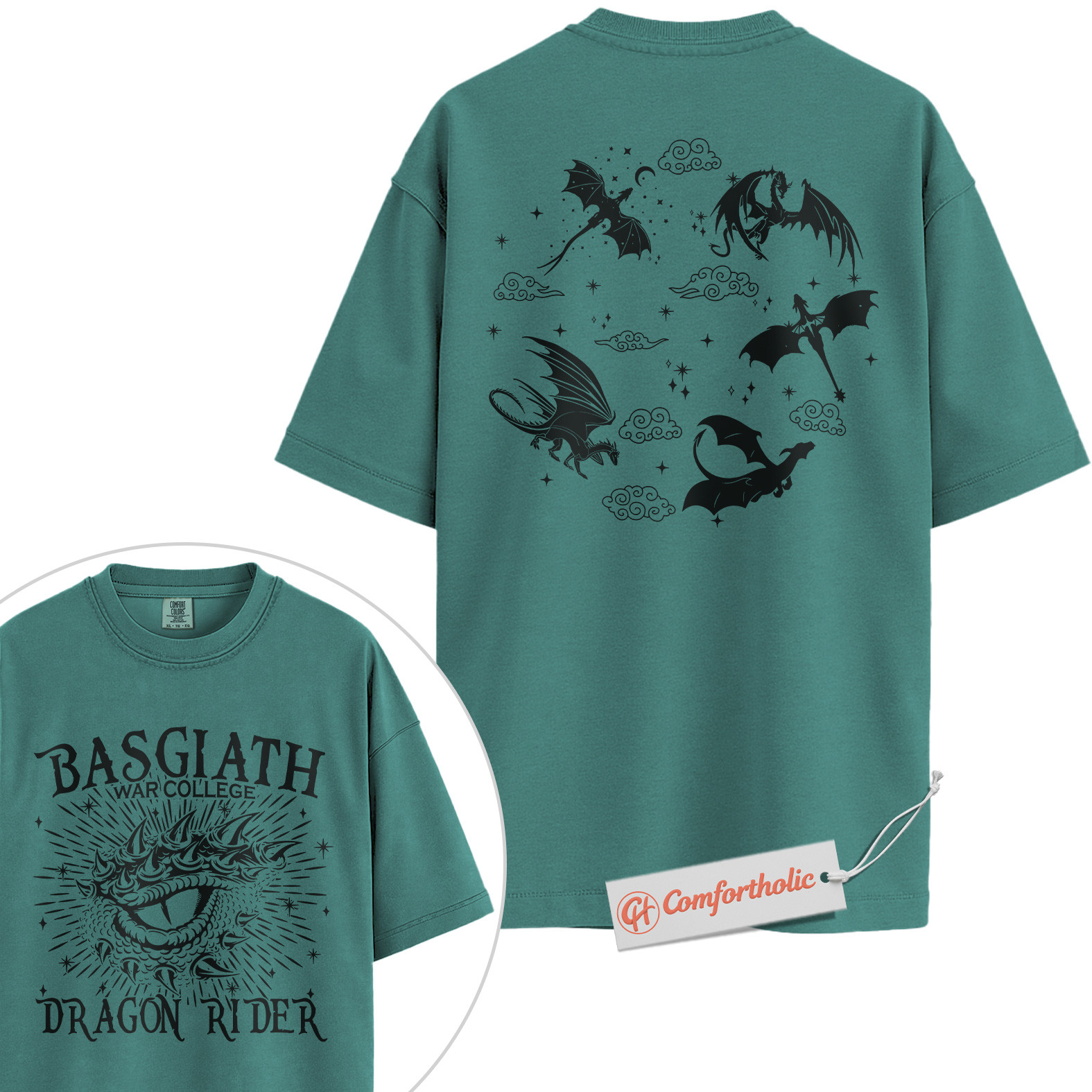 Fourth Wing Shirt, Basgiath War College Shirt, Dragon Rider Shirt, Fantasy Book Lover Comfort Colors Shirt 2-Sided - Image 14