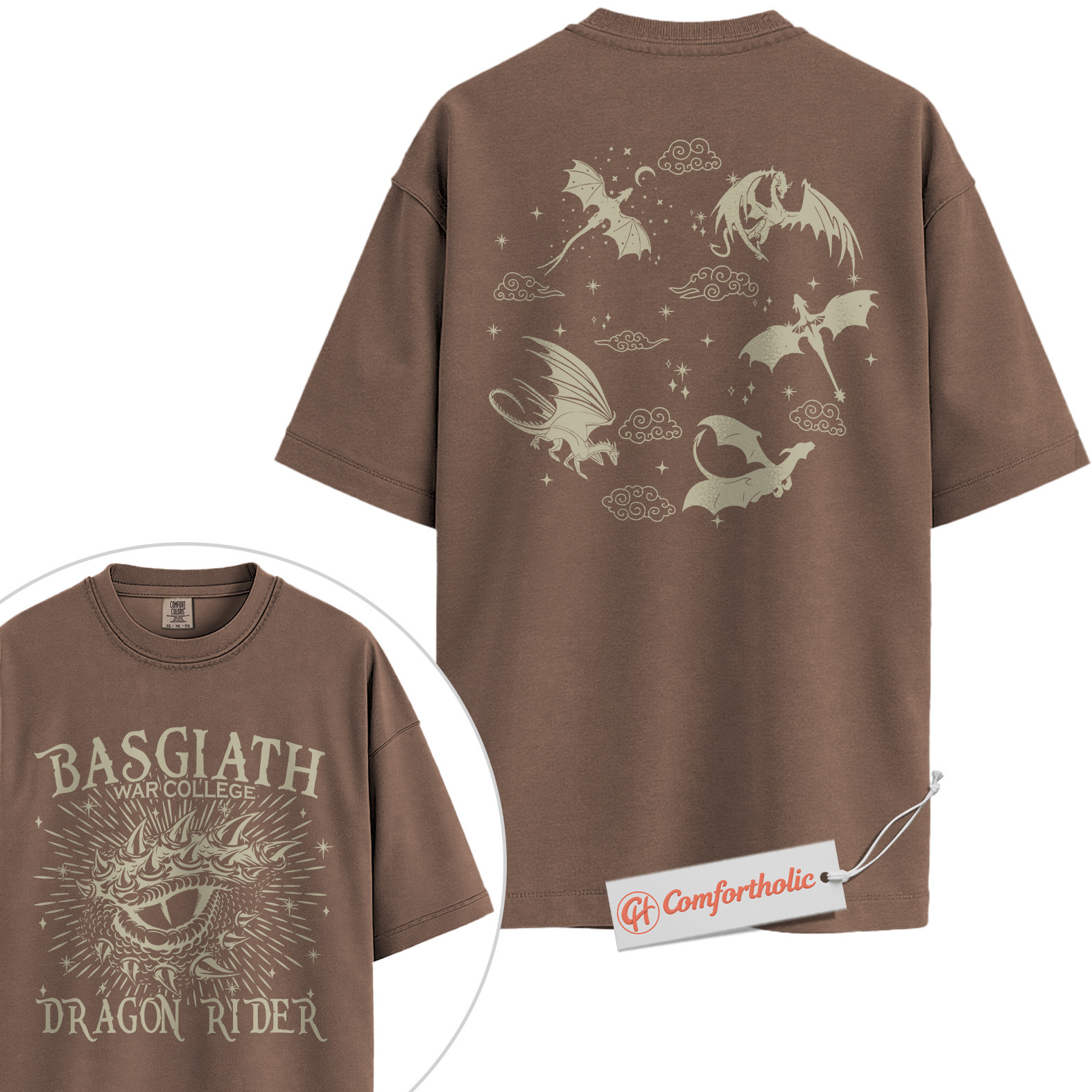 Fourth Wing Shirt, Basgiath War College Shirt, Dragon Rider Shirt, Fantasy Book Lover Comfort Colors Shirt 2-Sided - Image 4