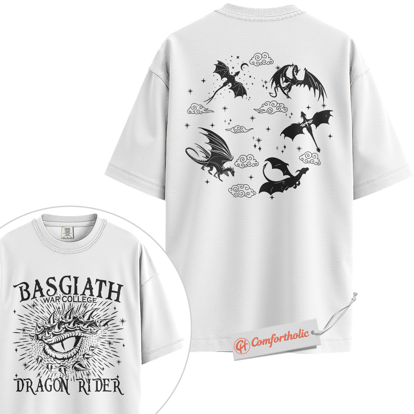 Fourth Wing Shirt, Basgiath War College Shirt, Dragon Rider Shirt, Fantasy Book Lover Comfort Colors Shirt 2-Sided - Image 5