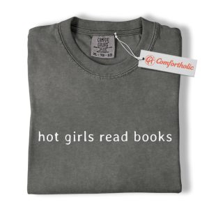 Hot Girls Read Books Shirt, Book Lover Shirt, Minimalist Reader Shirt, Bookish Comfort Colors Shirt