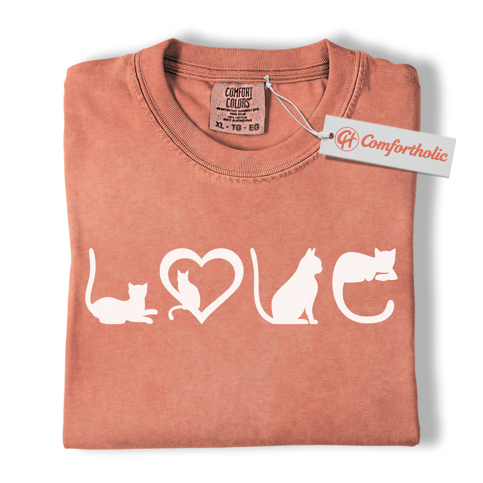 Cat Love Shirt, Cute Kitty Silhouette T-Shirt, Cat Lover Tee, Pet Comfort Colors Shirt - Image 8