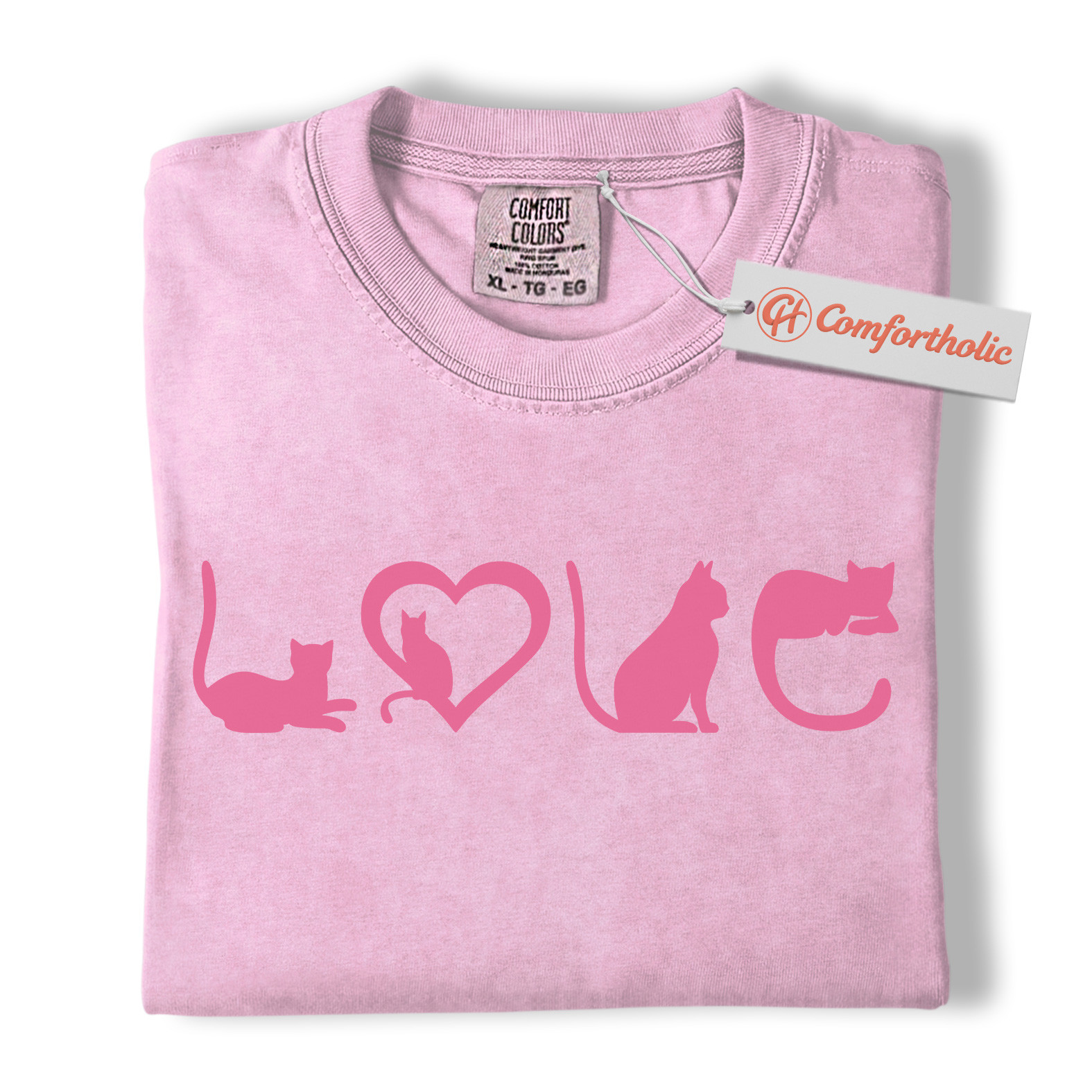 Cat Love Shirt, Cute Kitty Silhouette T-Shirt, Cat Lover Tee, Pet Comfort Colors Shirt - Image 10