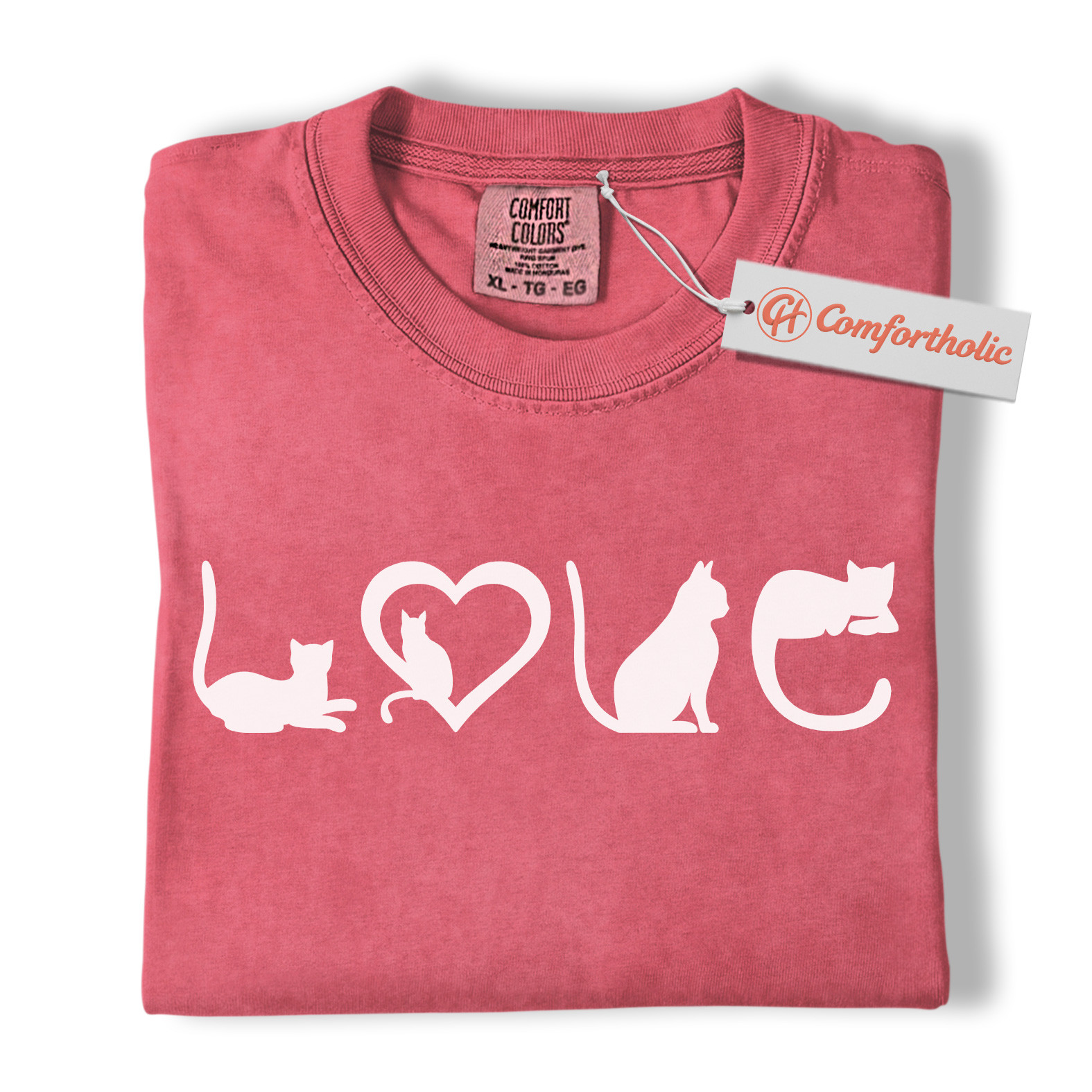 Cat Love Shirt, Cute Kitty Silhouette T-Shirt, Cat Lover Tee, Pet Comfort Colors Shirt - Image 11