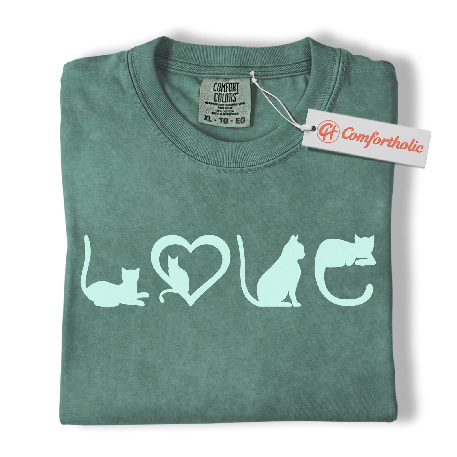 Cat Love Shirt, Cute Kitty Silhouette T-Shirt, Cat Lover Tee, Pet Comfort Colors Shirt - Image 12