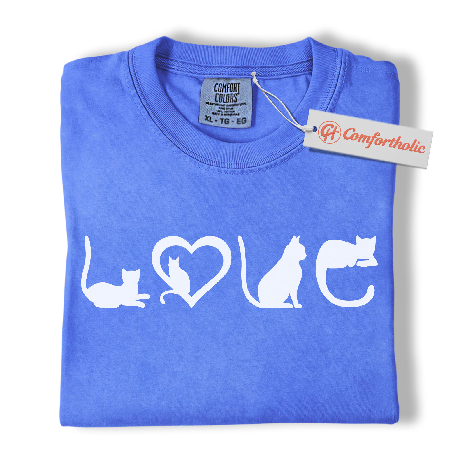 Cat Love Shirt, Cute Kitty Silhouette T-Shirt, Cat Lover Tee, Pet Comfort Colors Shirt - Image 14