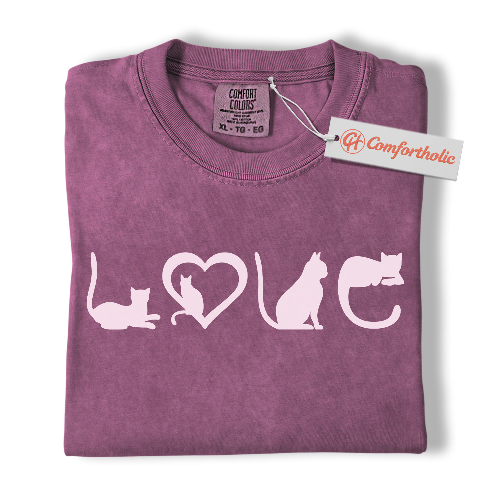 Cat Love Shirt, Cute Kitty Silhouette T-Shirt, Cat Lover Tee, Pet Comfort Colors Shirt - Image 2