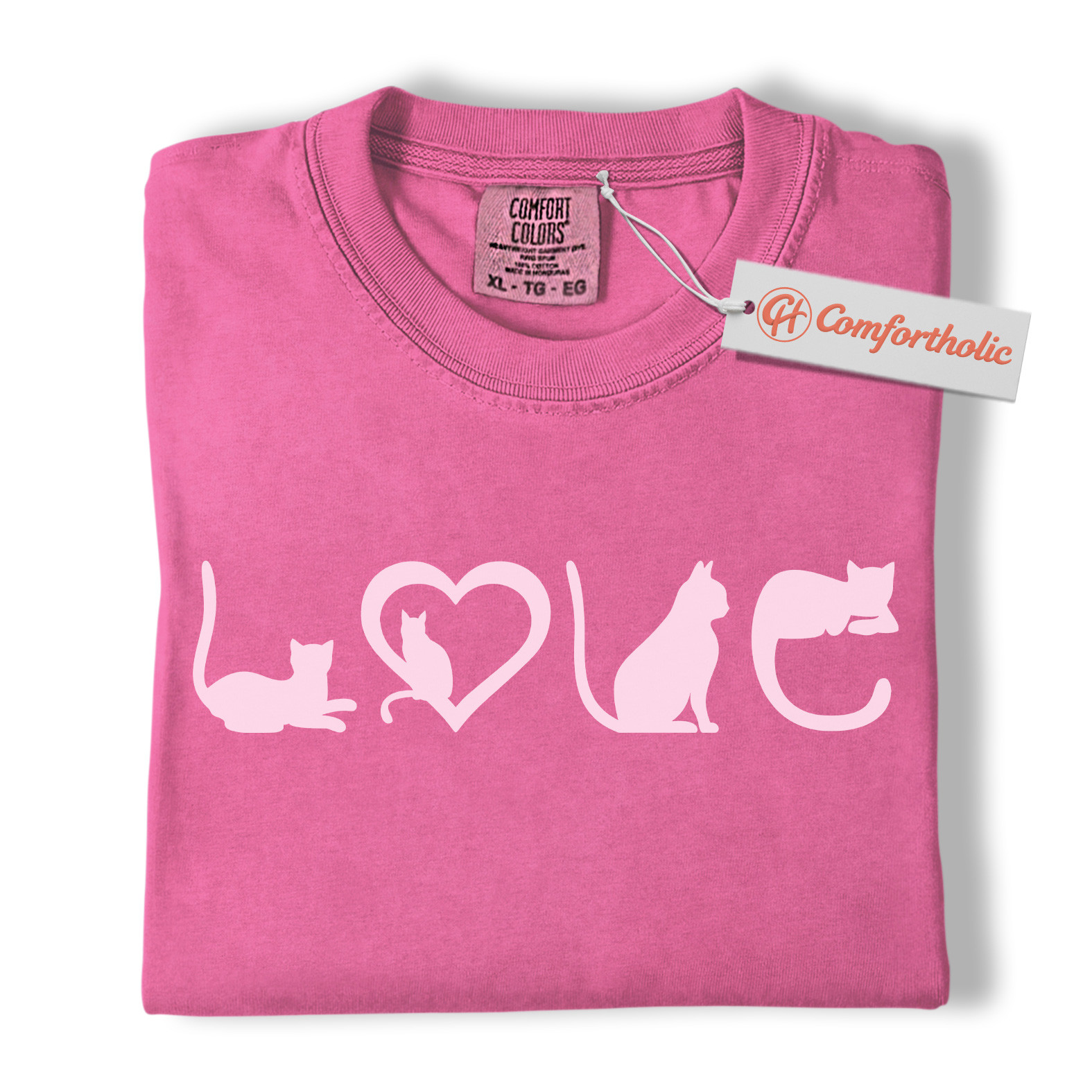 Cat Love Shirt, Cute Kitty Silhouette T-Shirt, Cat Lover Tee, Pet Comfort Colors Shirt - Image 17