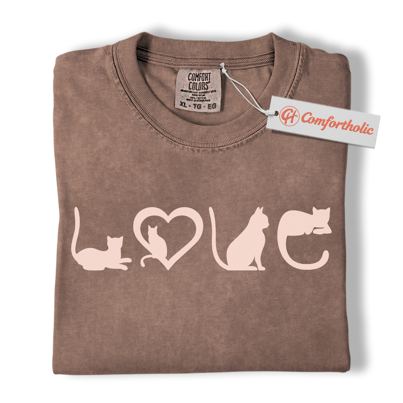 Cat Love Shirt, Cute Kitty Silhouette T-Shirt, Cat Lover Tee, Pet Comfort Colors Shirt - Image 6