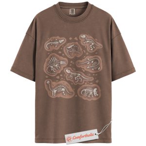 Dinosaur Fossil Shirt, Cute Dino Skeleton Shirt, Paleontology Shirt, Prehistoric Bones Comfort Colors Shirt