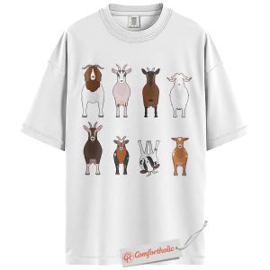 Alternative view of Funny Goat Shirt, Farm Animal Shirt, Country Life Shirt, Goat Breeds Comfort Colors Shirt