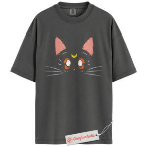Alternative view of Luna Cat Shirt, Sailor Moon Shirt, Anime Shirt, Comfort Colors Shirt