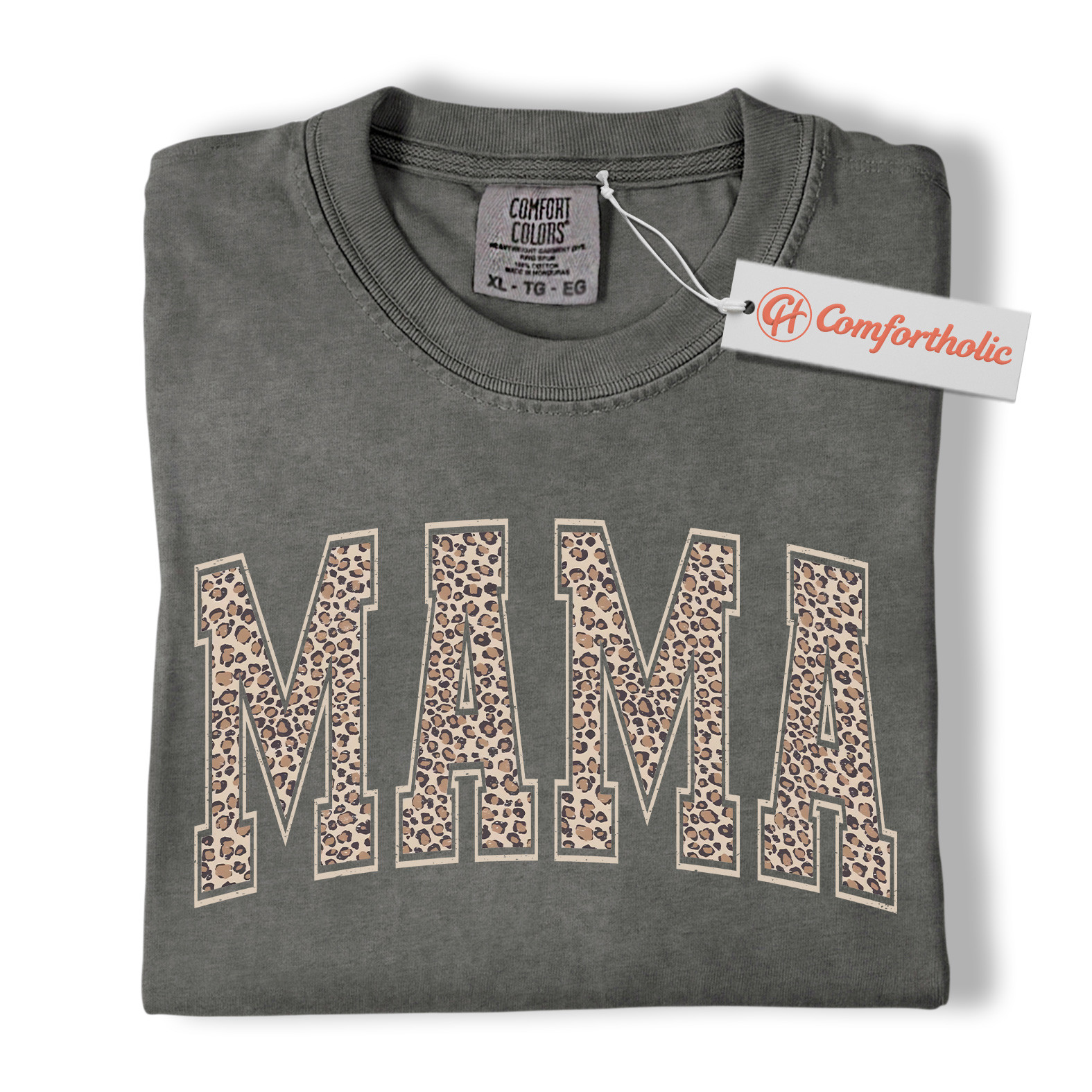 Leopard Print Mama Shirt, Trendy Mom Shirt, Mother's Day Gift, Family Comfort Colors Shirt - Image 4