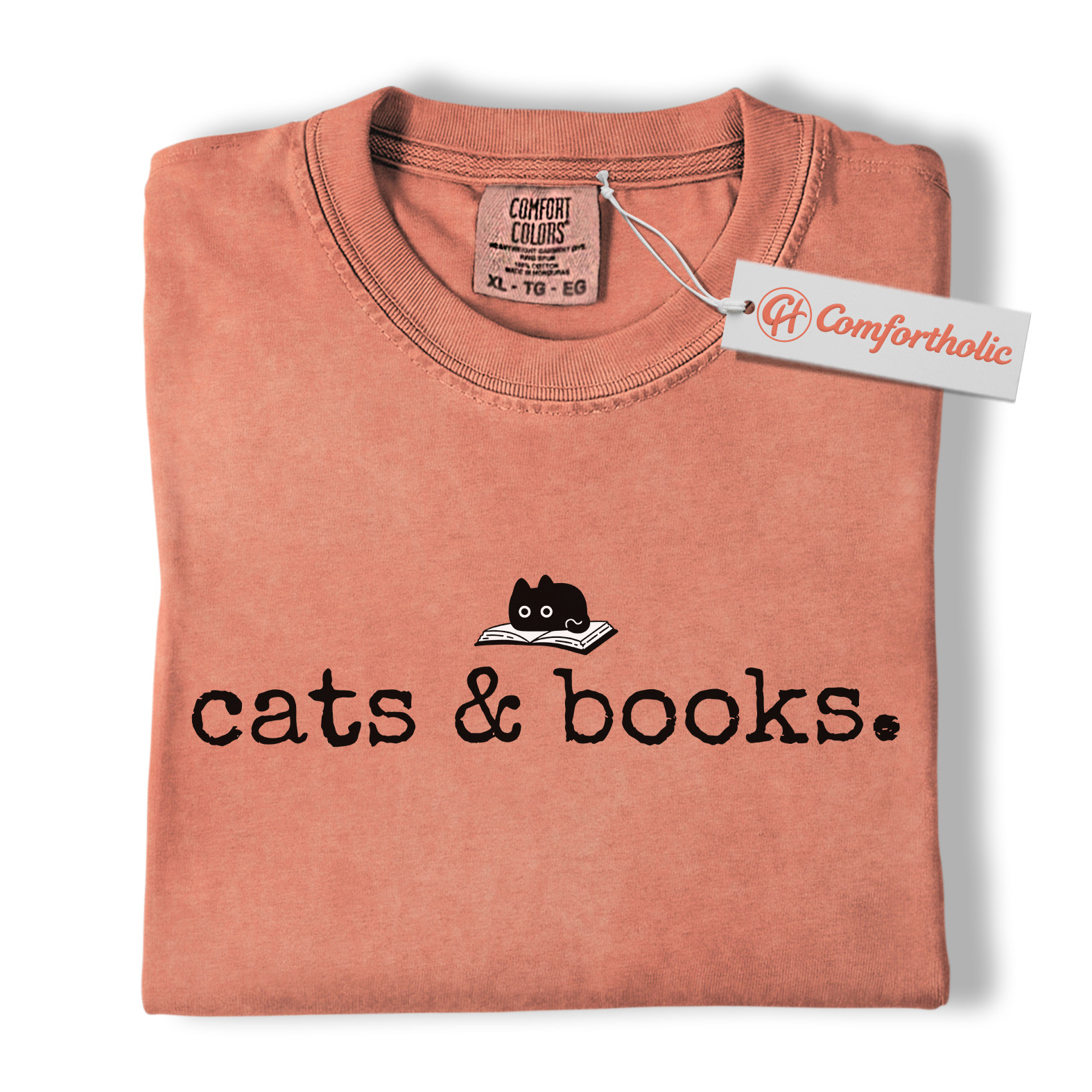 Cats and Books Shirt, Cute Bookish Cat Shirt, Minimalist Reading Shirt, Literary Comfort Colors Shirt - Image 7