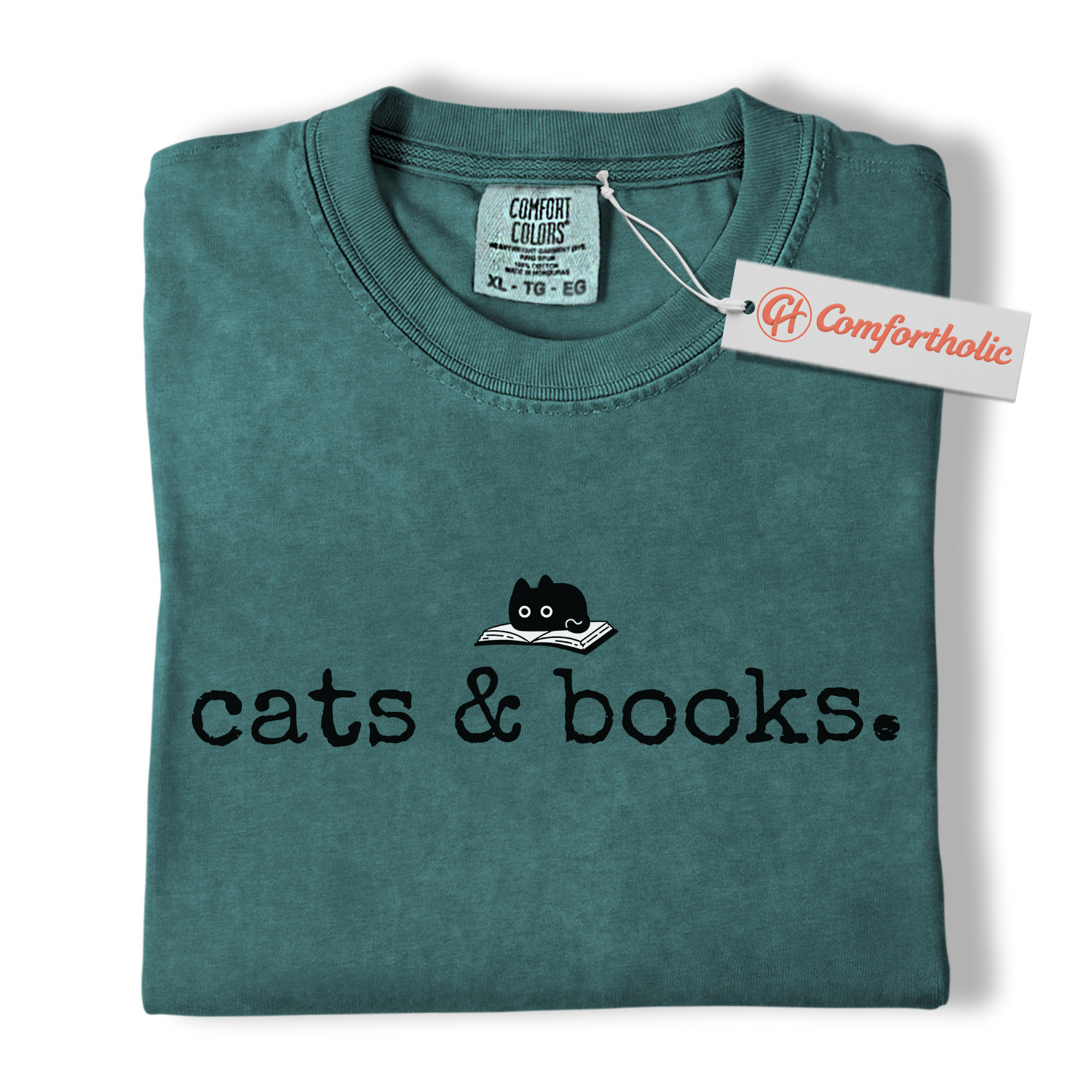Cats and Books Shirt, Cute Bookish Cat Shirt, Minimalist Reading Shirt, Literary Comfort Colors Shirt - Image 11