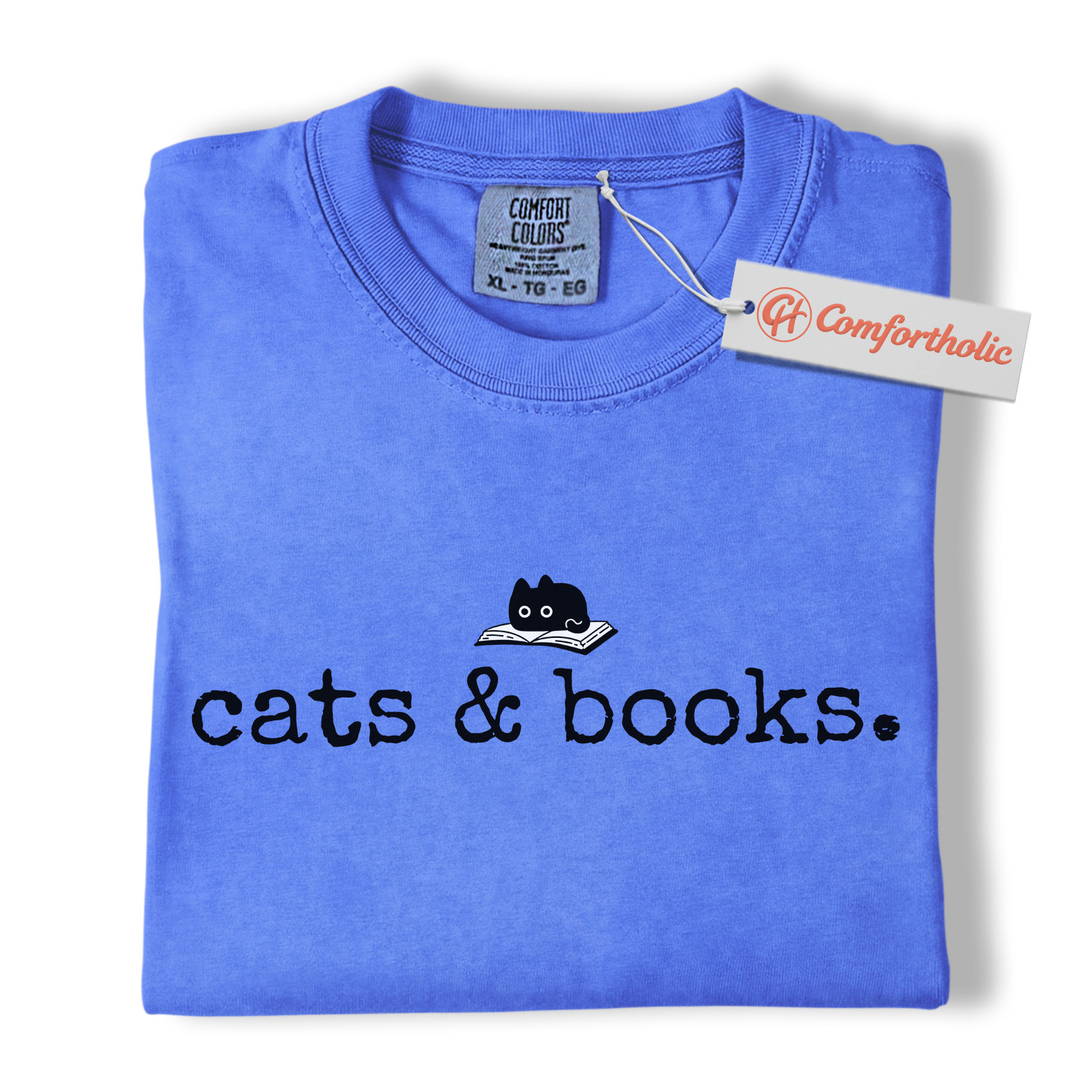 Cats and Books Shirt, Cute Bookish Cat Shirt, Minimalist Reading Shirt, Literary Comfort Colors Shirt - Image 12