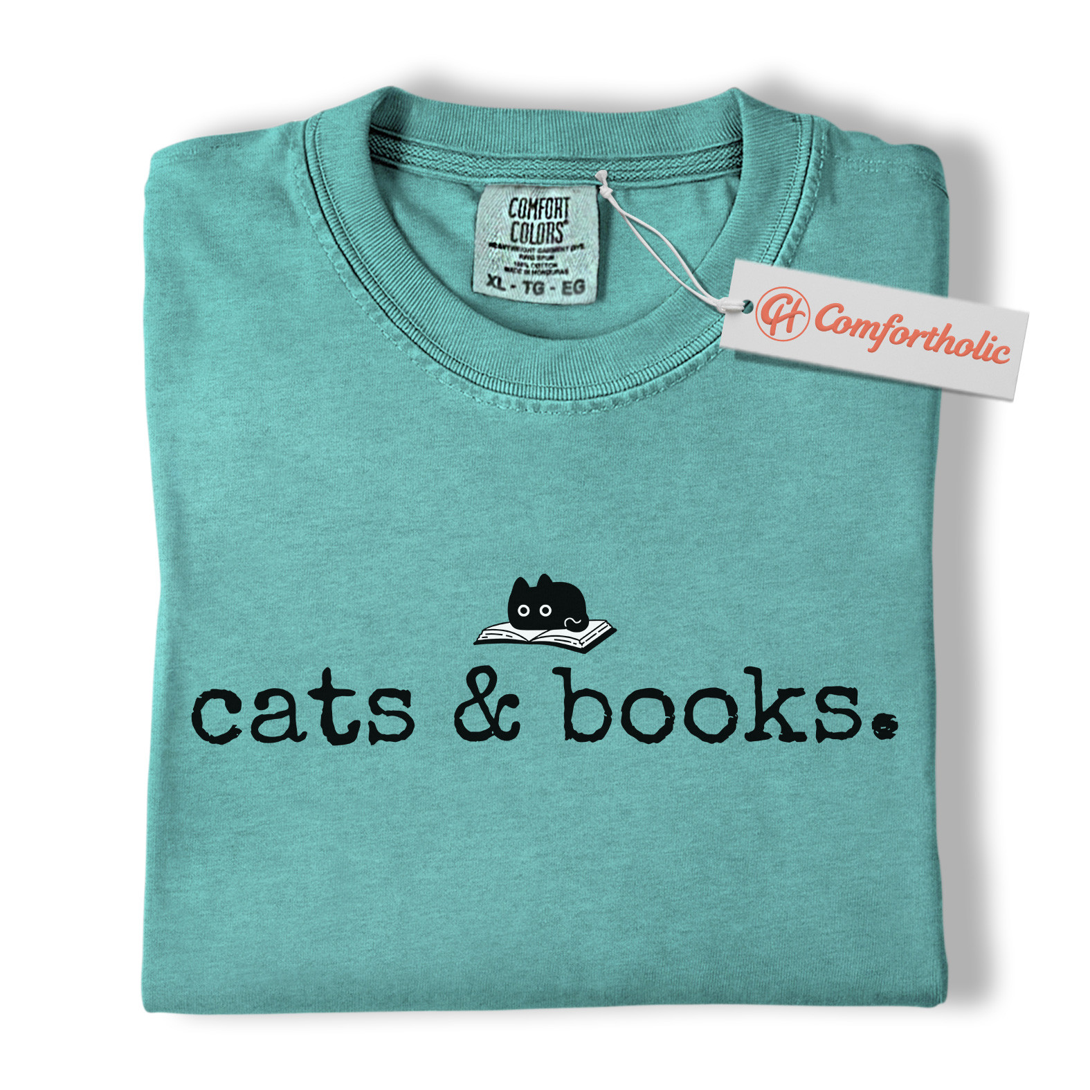 Cats and Books Shirt, Cute Bookish Cat Shirt, Minimalist Reading Shirt, Literary Comfort Colors Shirt - Image 13