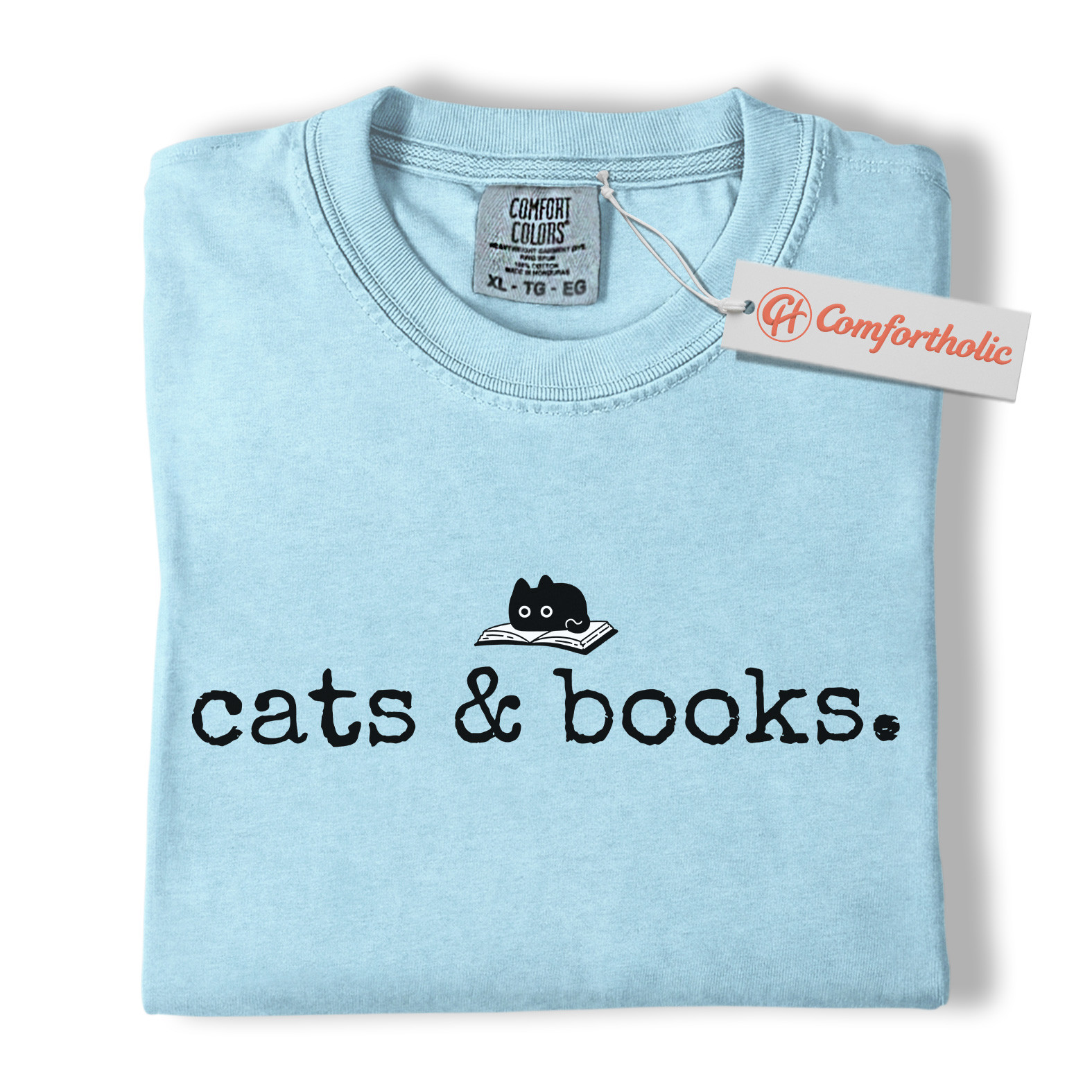 Cats and Books Shirt, Cute Bookish Cat Shirt, Minimalist Reading Shirt, Literary Comfort Colors Shirt - Image 14