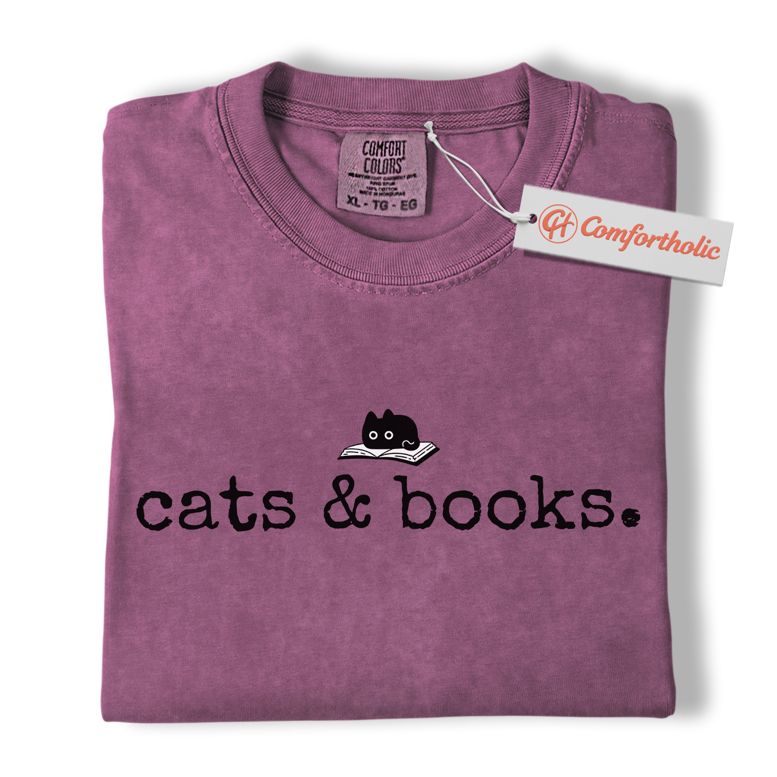 Cats and Books Shirt, Cute Bookish Cat Shirt, Minimalist Reading Shirt, Literary Comfort Colors Shirt - Image 15