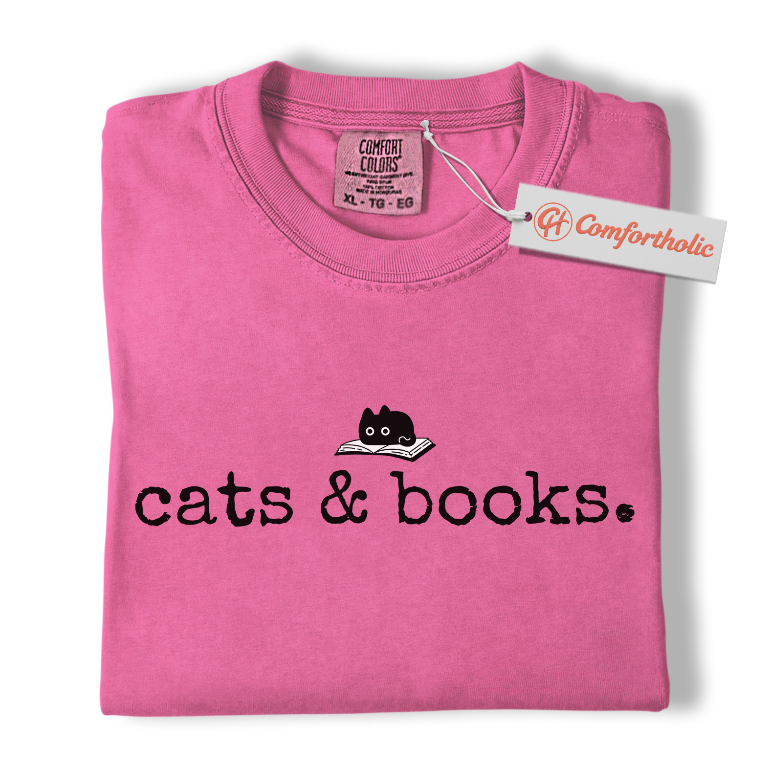 Cats and Books Shirt, Cute Bookish Cat Shirt, Minimalist Reading Shirt, Literary Comfort Colors Shirt - Image 16