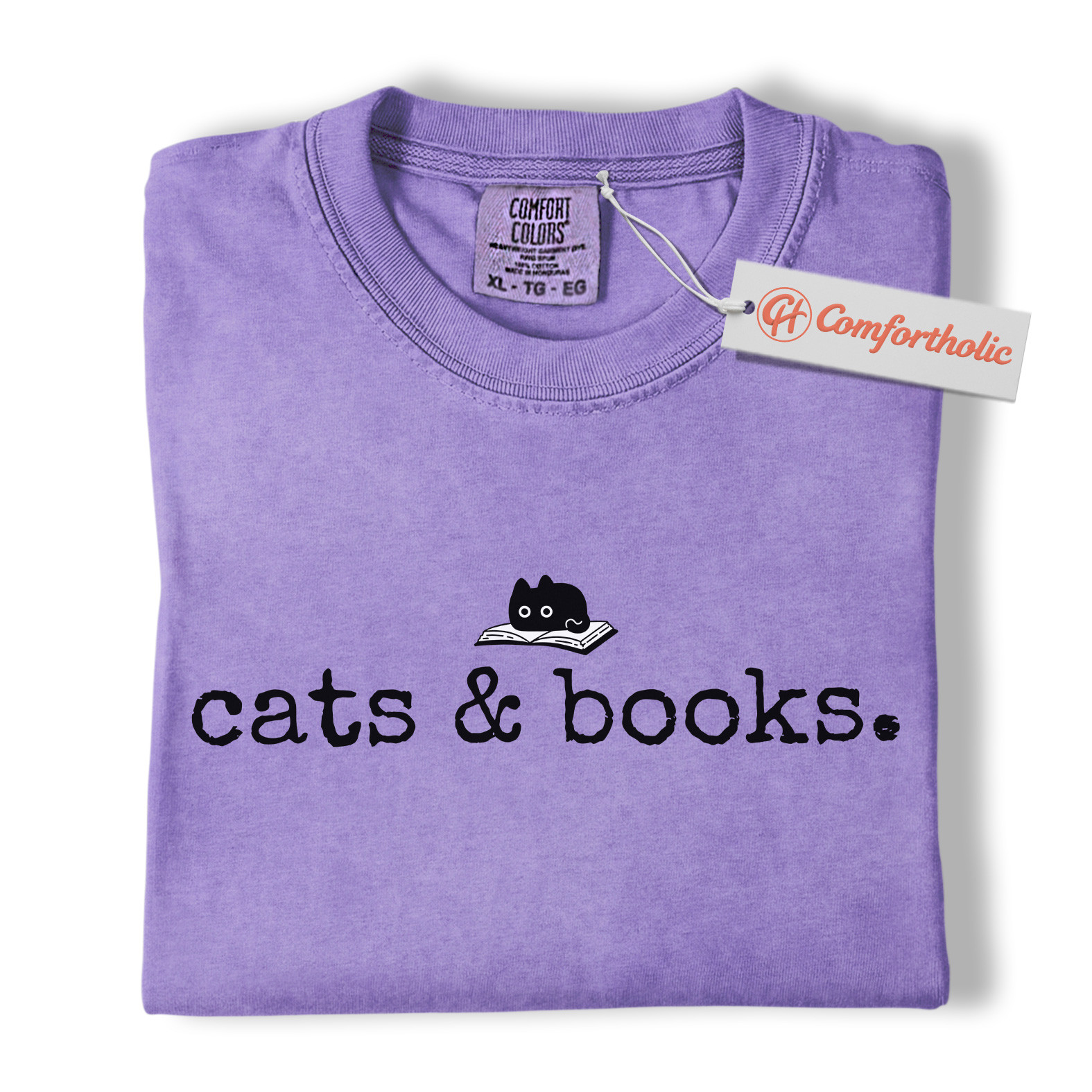 Cats and Books Shirt, Cute Bookish Cat Shirt, Minimalist Reading Shirt, Literary Comfort Colors Shirt - Image 20