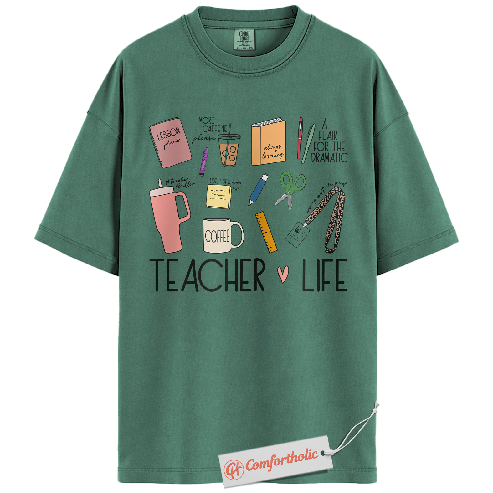 Teacher Life Shirt, Coffee Lesson Plan Shirt, Educator Shirt, Cute Teaching Supplies Shirt, Teacher Comfort Colors Shirt - Image 10