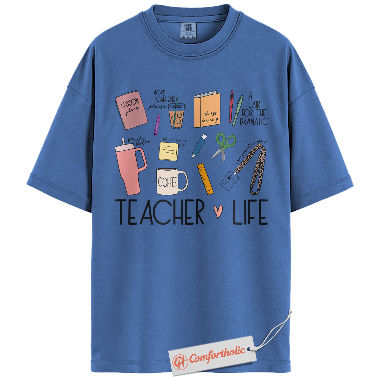 Teacher Life Shirt, Coffee Lesson Plan Shirt, Educator Shirt, Cute Teaching Supplies Shirt, Teacher Comfort Colors Shirt - Image 12