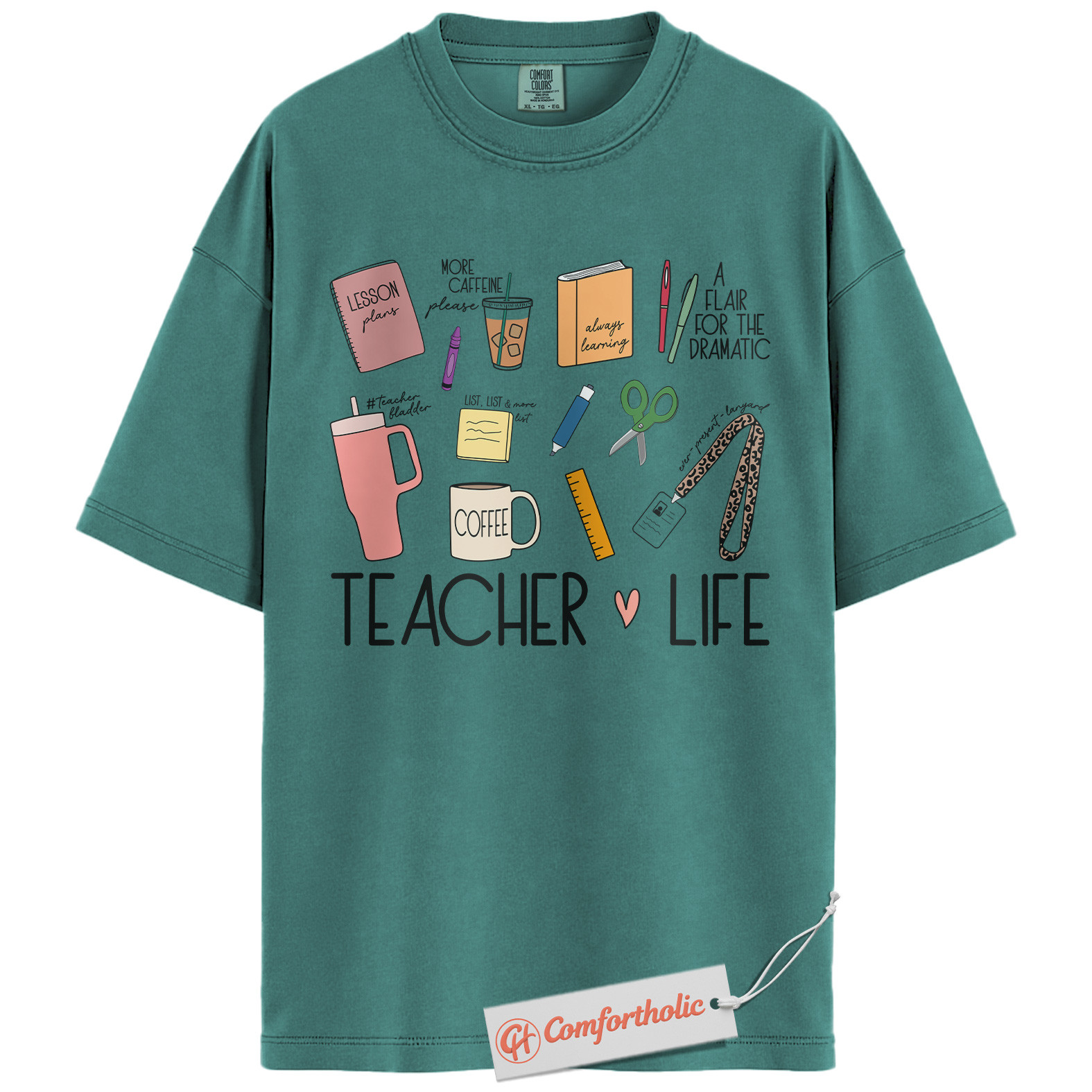 Teacher Life Shirt, Coffee Lesson Plan Shirt, Educator Shirt, Cute Teaching Supplies Shirt, Teacher Comfort Colors Shirt - Image 13