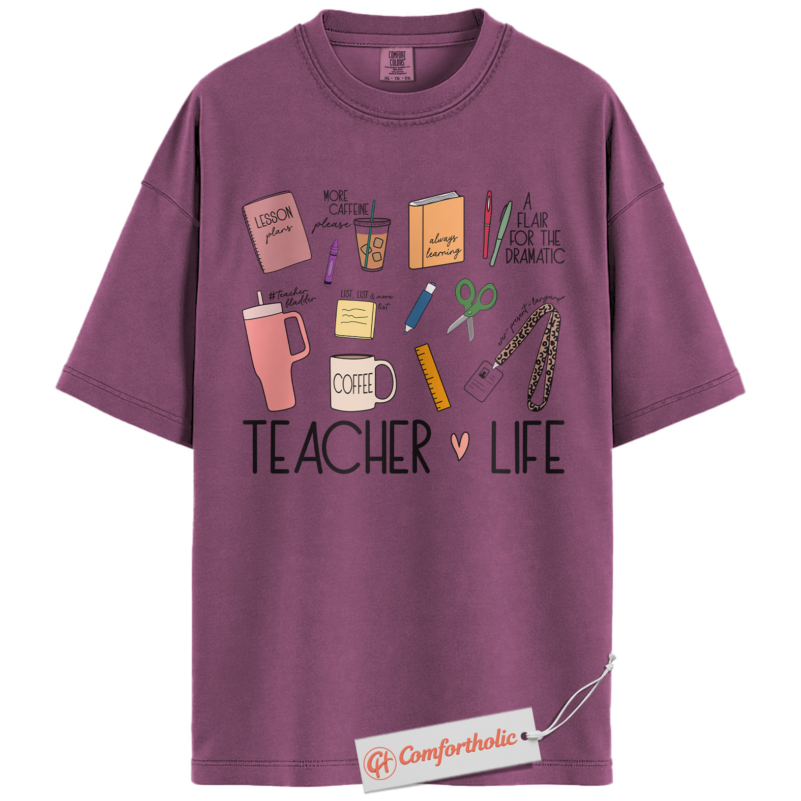 Teacher Life Shirt, Coffee Lesson Plan Shirt, Educator Shirt, Cute Teaching Supplies Shirt, Teacher Comfort Colors Shirt - Image 15