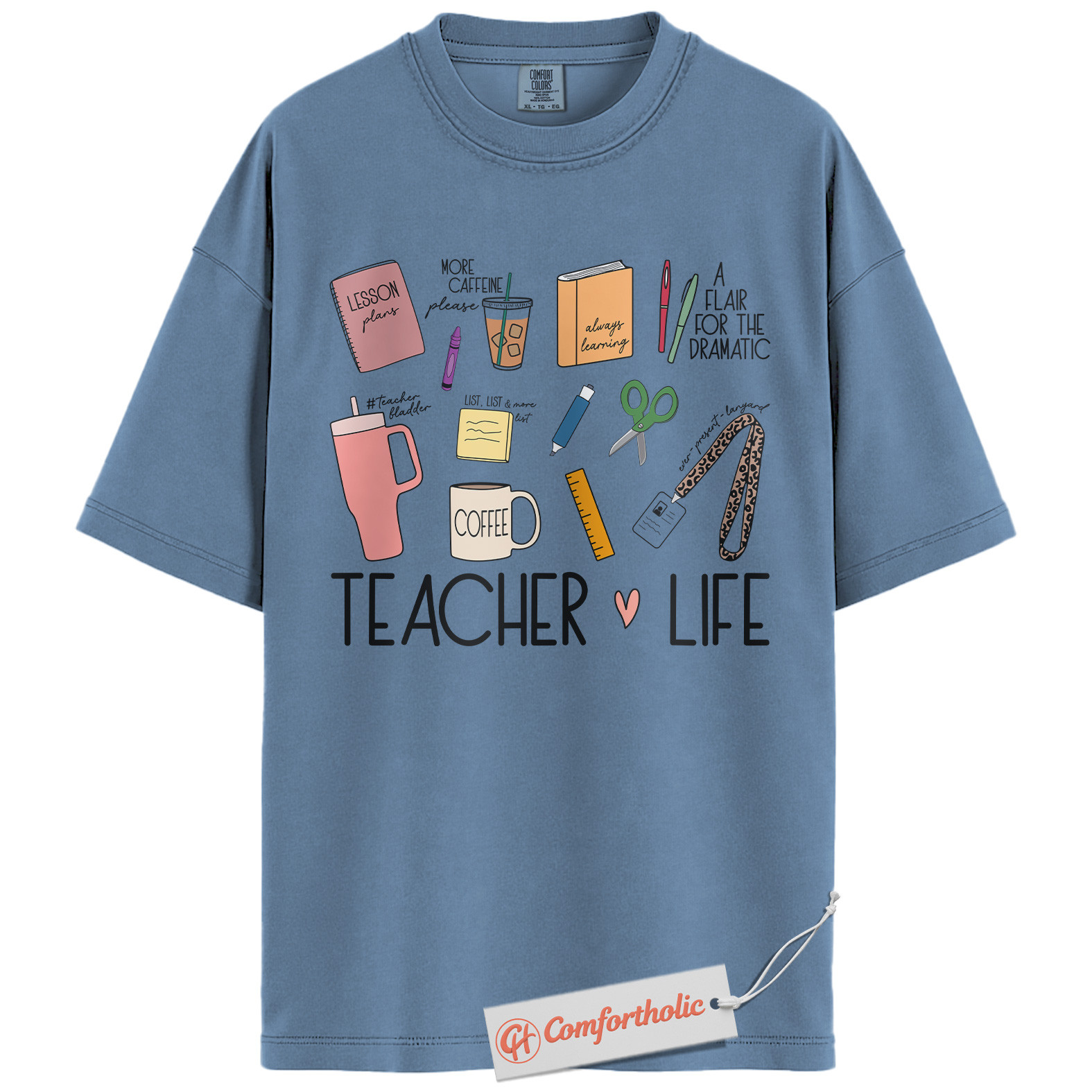 Teacher Life Shirt, Coffee Lesson Plan Shirt, Educator Shirt, Cute Teaching Supplies Shirt, Teacher Comfort Colors Shirt - Image 17