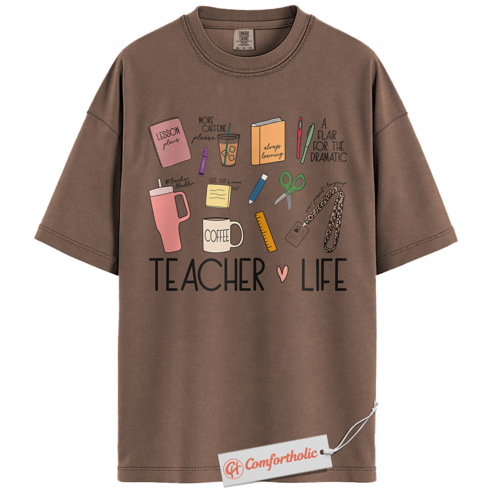 Teacher Life Shirt, Coffee Lesson Plan Shirt, Educator Shirt, Cute Teaching Supplies Shirt, Teacher Comfort Colors Shirt - Image 19