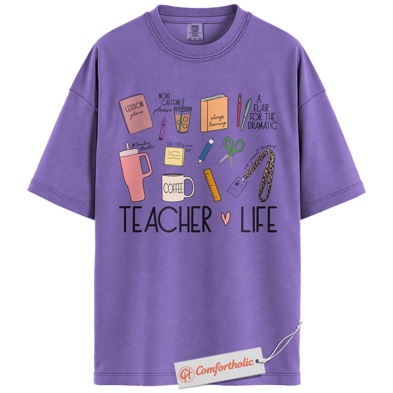 Teacher Life Shirt, Coffee Lesson Plan Shirt, Educator Shirt, Cute Teaching Supplies Shirt, Teacher Comfort Colors Shirt - Image 20