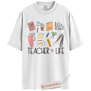 Alternative view of Teacher Life Shirt, Coffee Lesson Plan Shirt, Educator Shirt, Cute Teaching Supplies Shirt, Teacher Comfort Colors Shirt