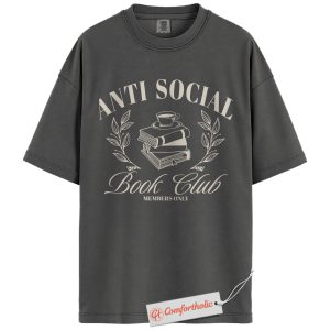 Anti Social Book Club Shirt, Introvert Reader Shirt, Vintage Book Lover Shirt, Reading Comfort Colors Shirt