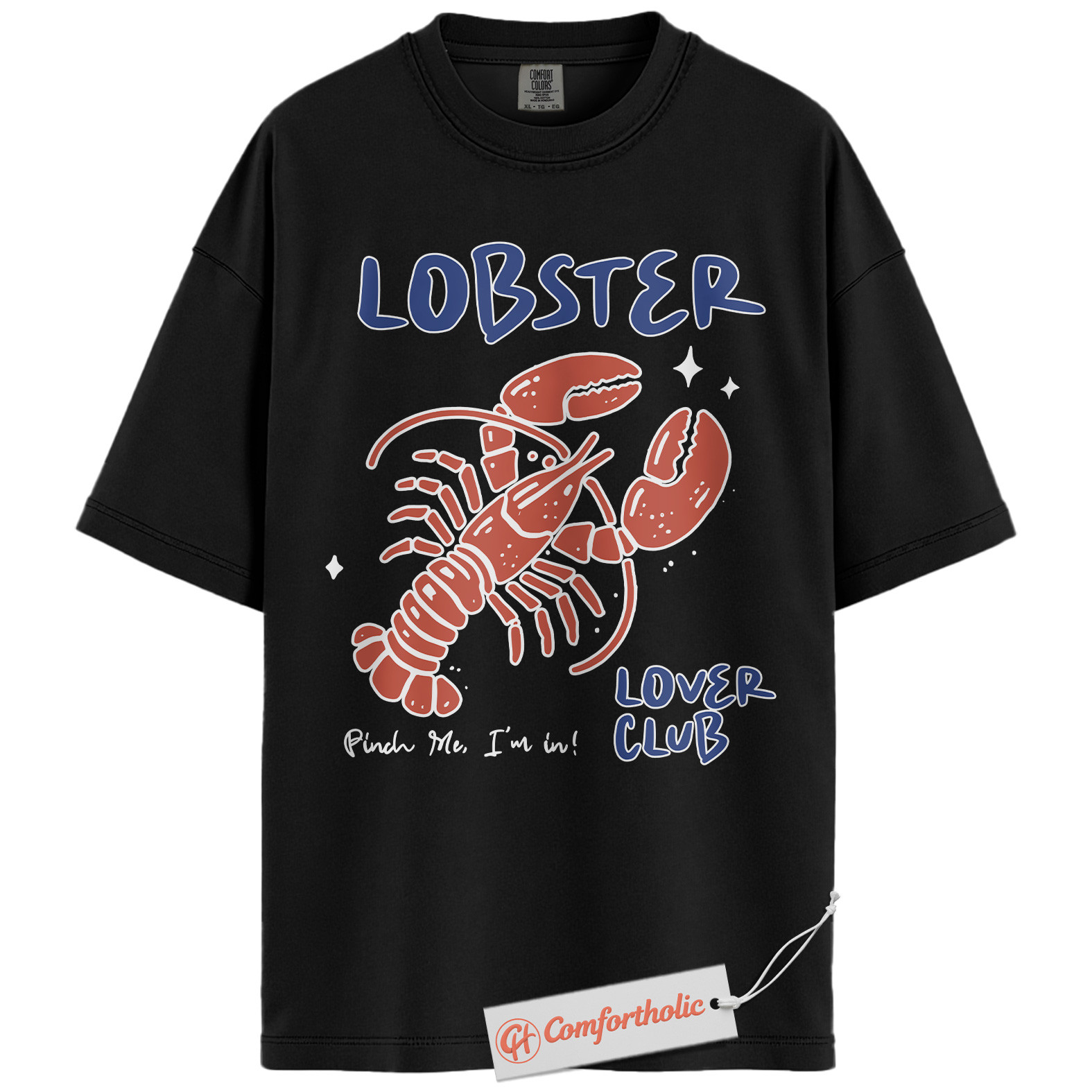 Lobster Lover Club Shirt, Funny Lobster Graphic Shirt, Seafood Art Shirt, Summer Comfort Colors Shirt - Image 3