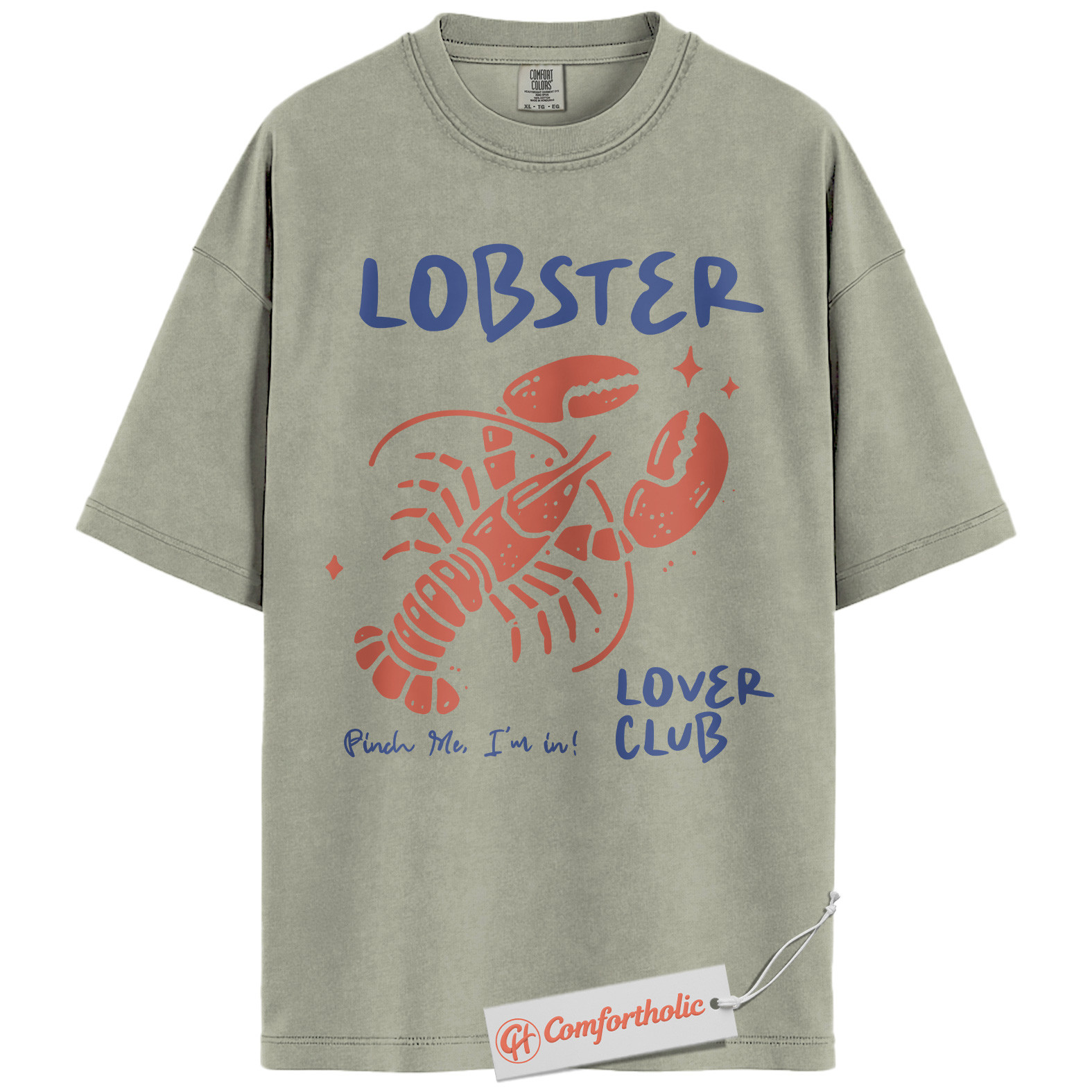 Lobster Lover Club Shirt, Funny Lobster Graphic Shirt, Seafood Art Shirt, Summer Comfort Colors Shirt - Image 7